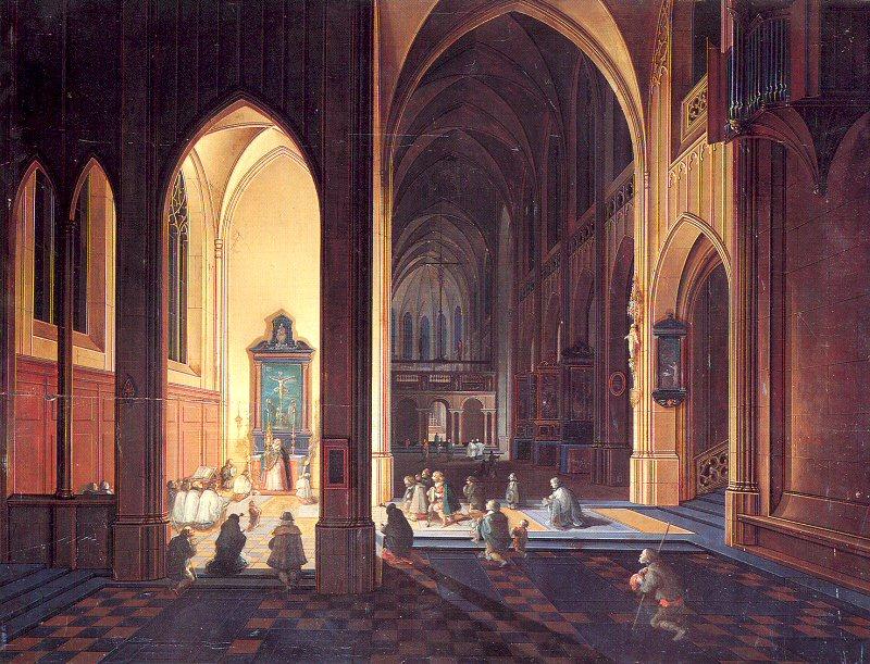 Neeffs, Peter the Elder Interior of a Gothic Church oil painting image